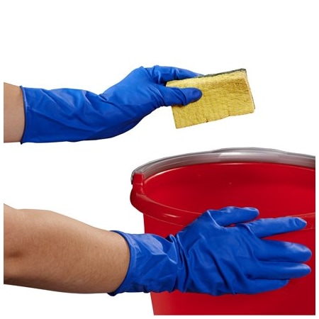 Bsc Preferred Safegrip, Disposable Gloves, 12 mil Palm, Latex, Powder-Free, M, 50 PK, Blue BUY00441701